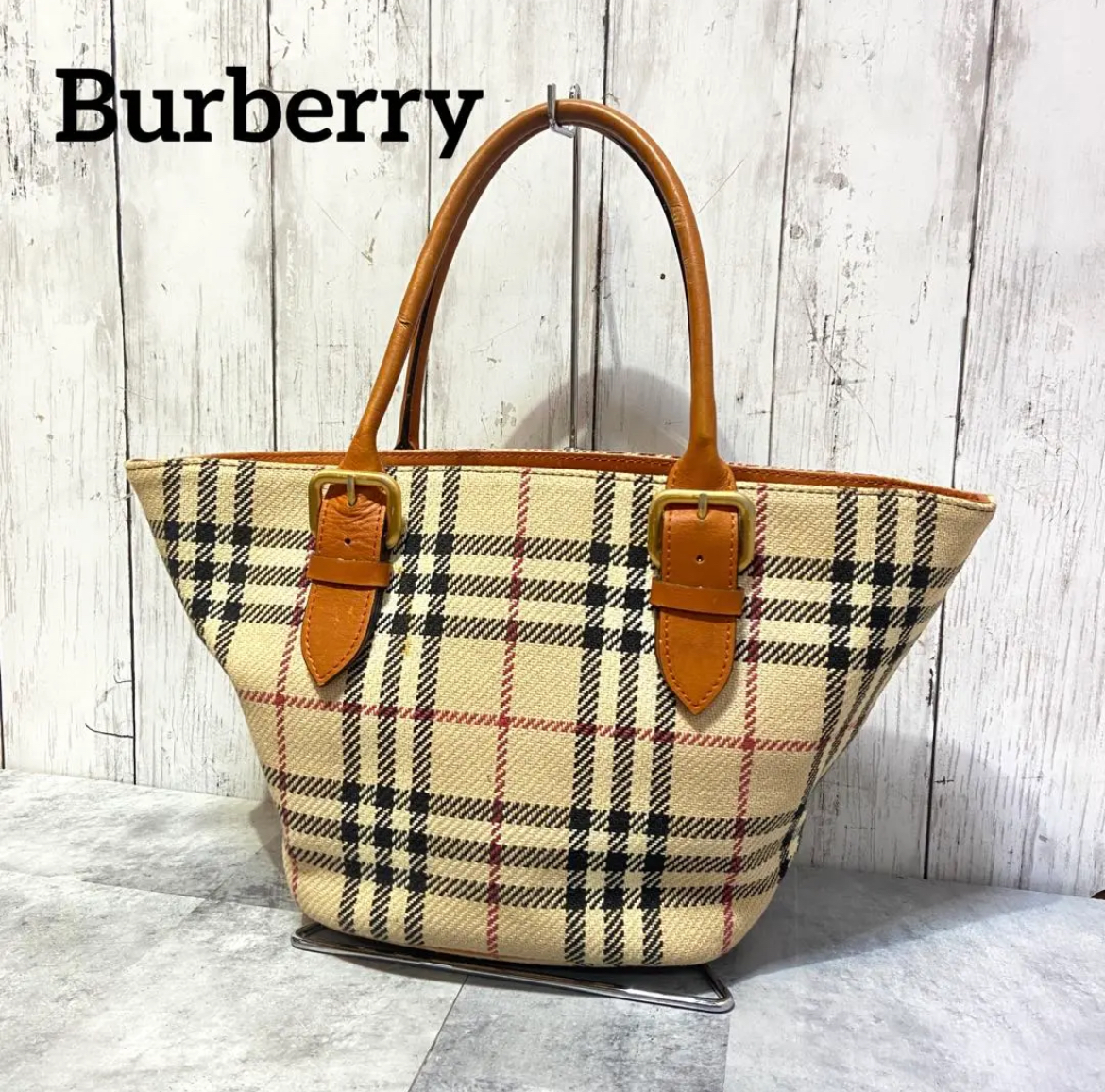 大治町　Burberry バーバリー⭐️ノバチェック　ミニトートバッグ　バケツ型押　リサイクルショップ　シンプー