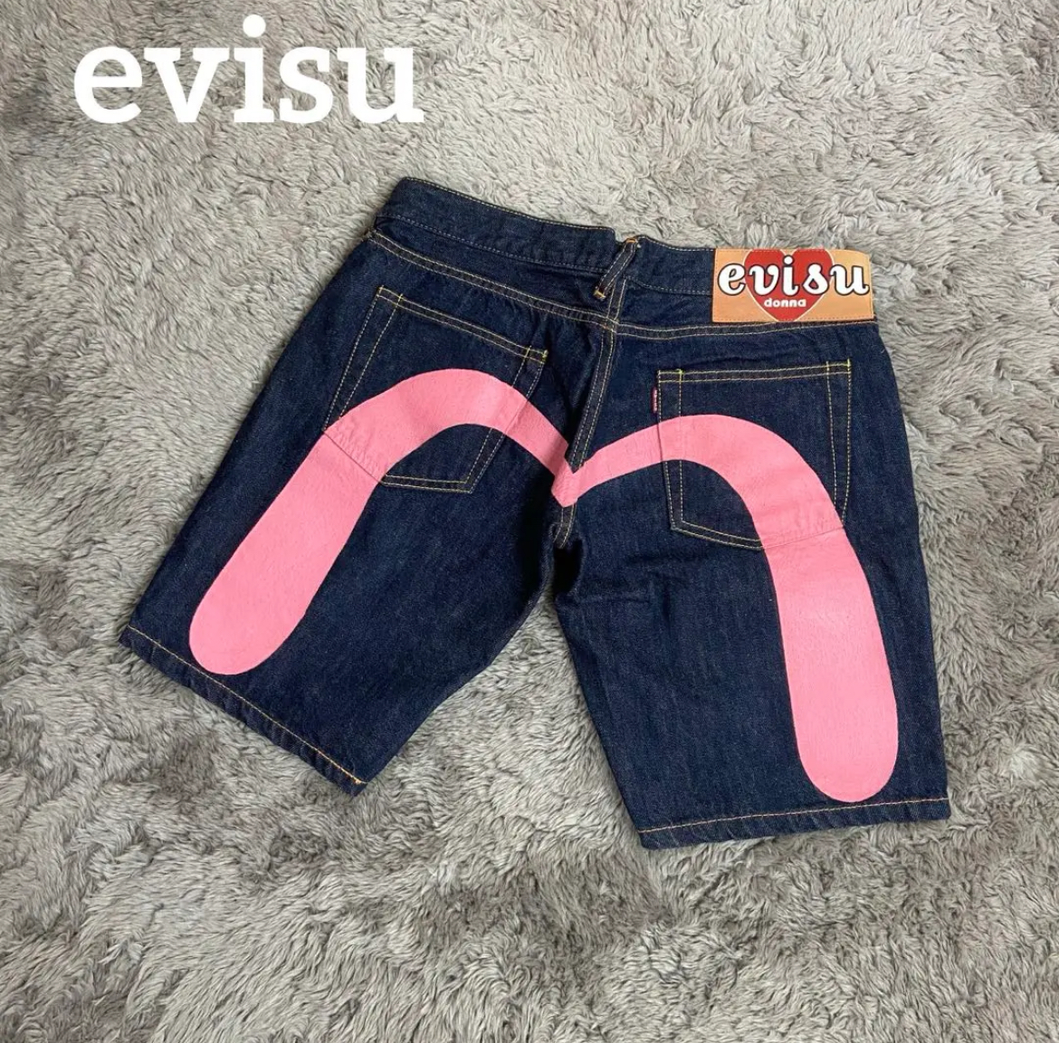 大治町　EVISU　エヴィス　ハーフパンツ　デニム　ビッグカモメ　ピンク　希少カラー　リサイクルショップ　シンプー