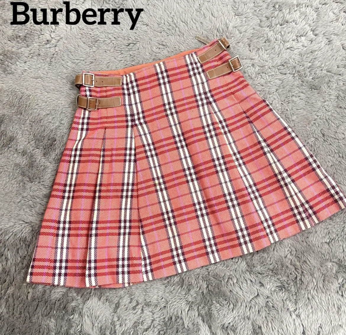 大治町　Burberry バーバリー　ブルーレーベル　プリーツスカート　ピンク　チェック　リサイクルショップ　シンプー　買取