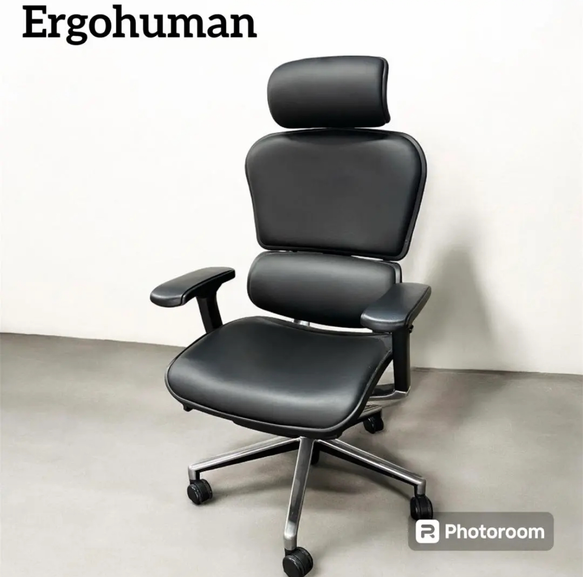 大治町　美品　　Ergohuman エルゴヒューンマン　チェア　レザー　革張り　ブラック　リサイクルショップ　シンプー　買取