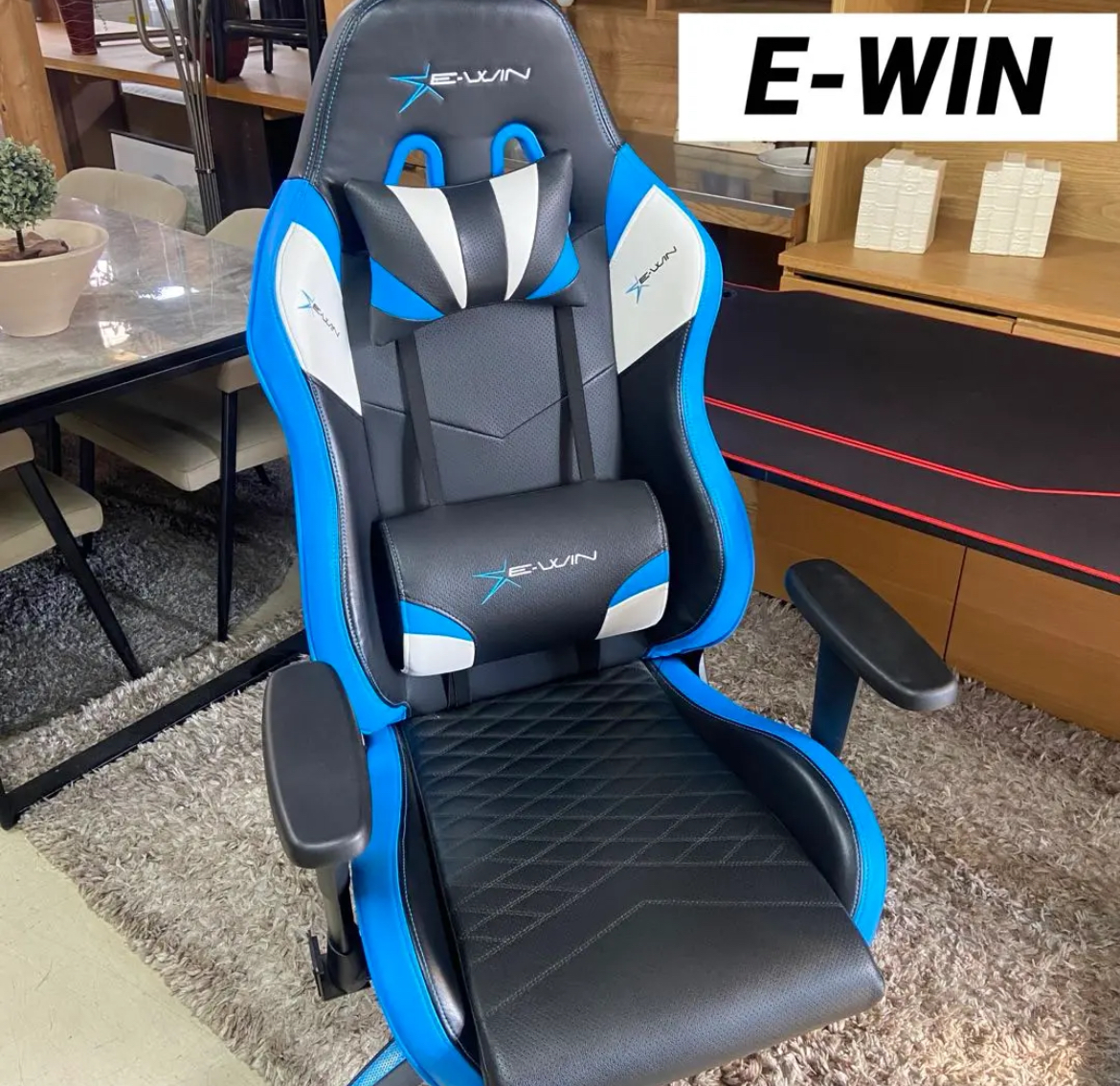 大治町　E-WIN イウィン　ゲーミングチェア　ブルー　リサイクルショップ　買取　シンプー