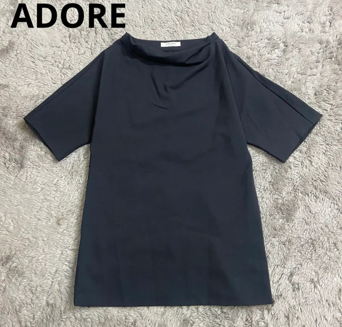 大治町　ADORE アドーア プルオーバー　チュニック　半袖　ブラック　38 リサイクルショップ　買取　シンプー