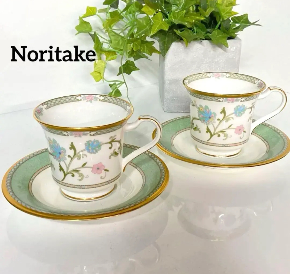 大治町　Noritake ノリタケ　ヨシノ　カップ＆ソーサー　２客　リサイクルショップ　買取　シンプー