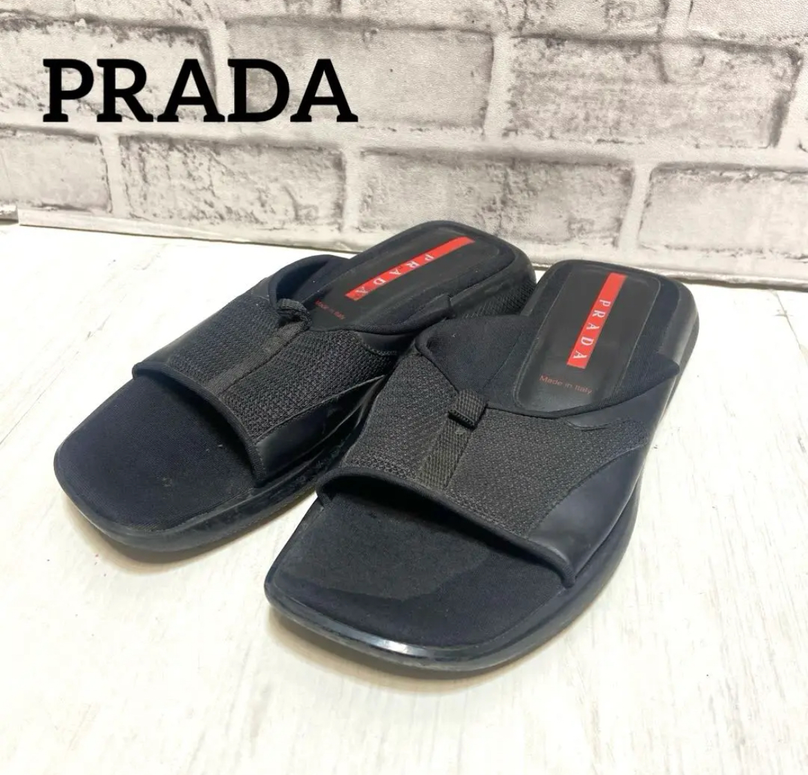名古屋　中村区　PRADA SPORT プラダスポーツ　サンダル　ブラック　サイズ38 リサイクルショップ　買取　シンプー