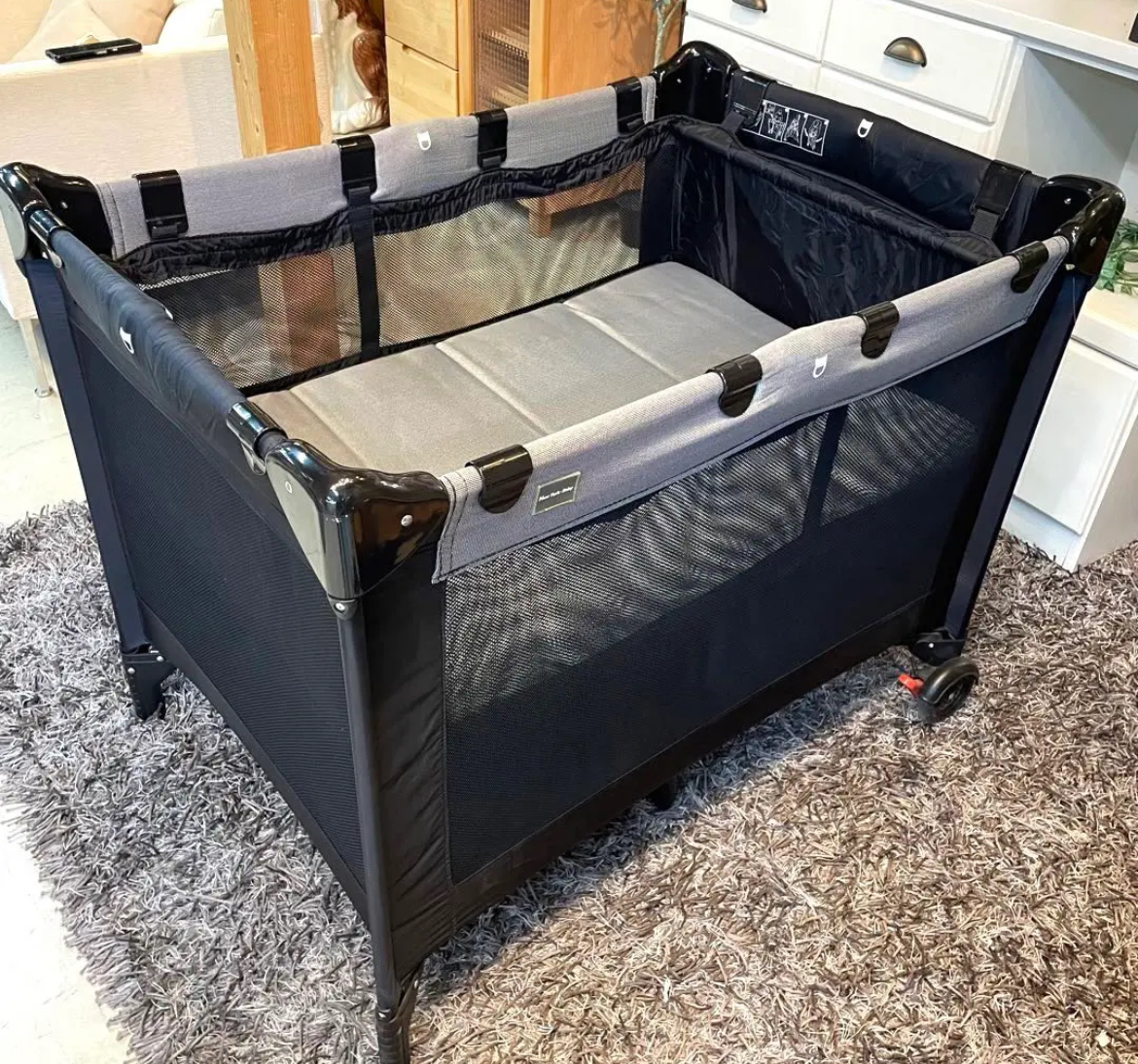 名古屋　中村区　カトージ　KATOJI プレイヤード　ブラック　ベビーベッド　リサイクルショップ　買取　シンプー