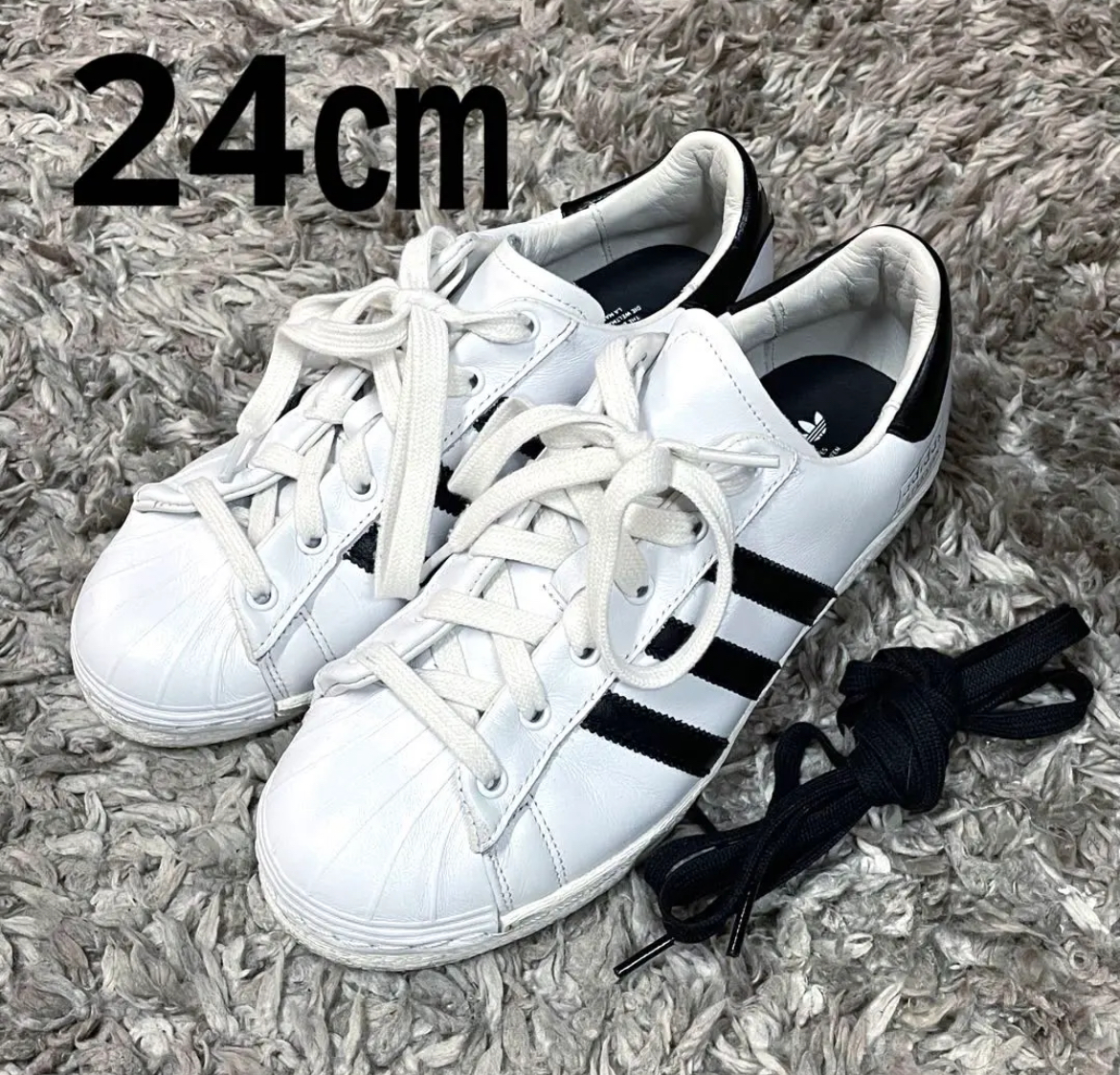 名古屋　中村区　adidas アディダス　superstar 24センチ　ブラック　リサイクルショップ　買取　シンプー