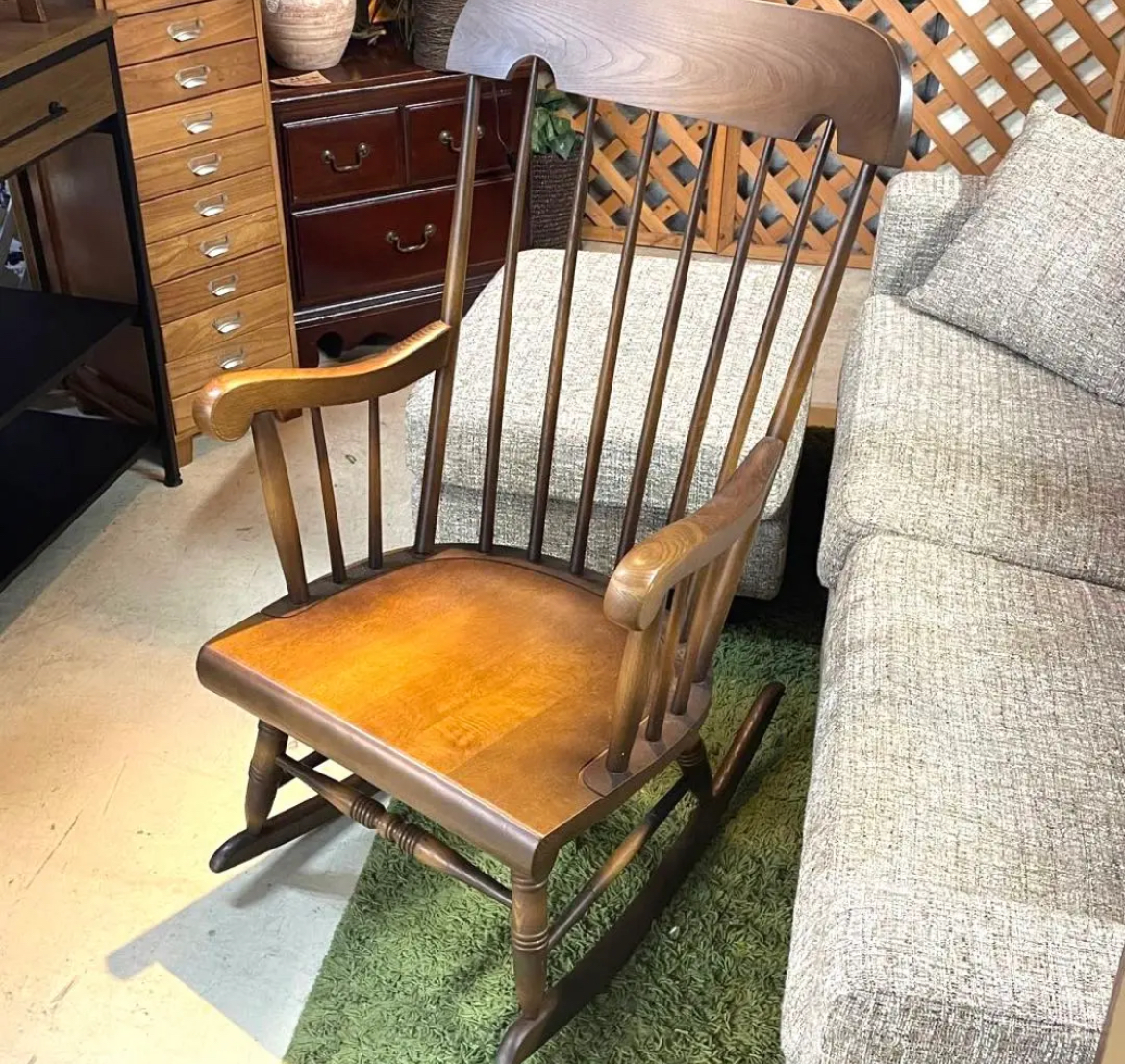 名古屋　中村区　飛騨産業 キツツキ ロッキングチェア ウィンザースタイル　リサイクルショップ　買取　シンプー