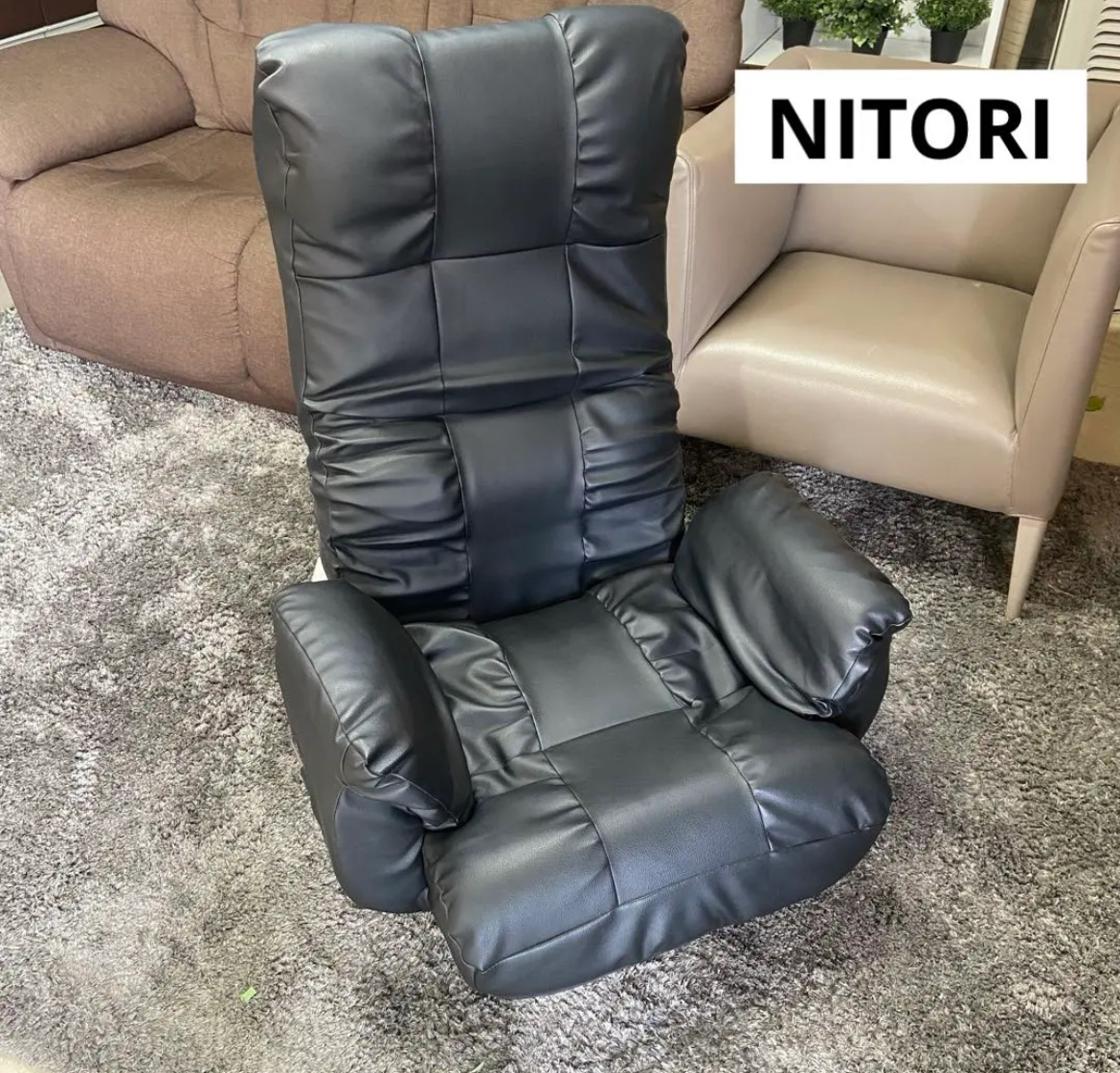 名古屋　中村区　ニトリ　NITORI⭐️肘つき回転コイル座椅子ジャック ブラック　リサイクルショップ　買取　シンプー