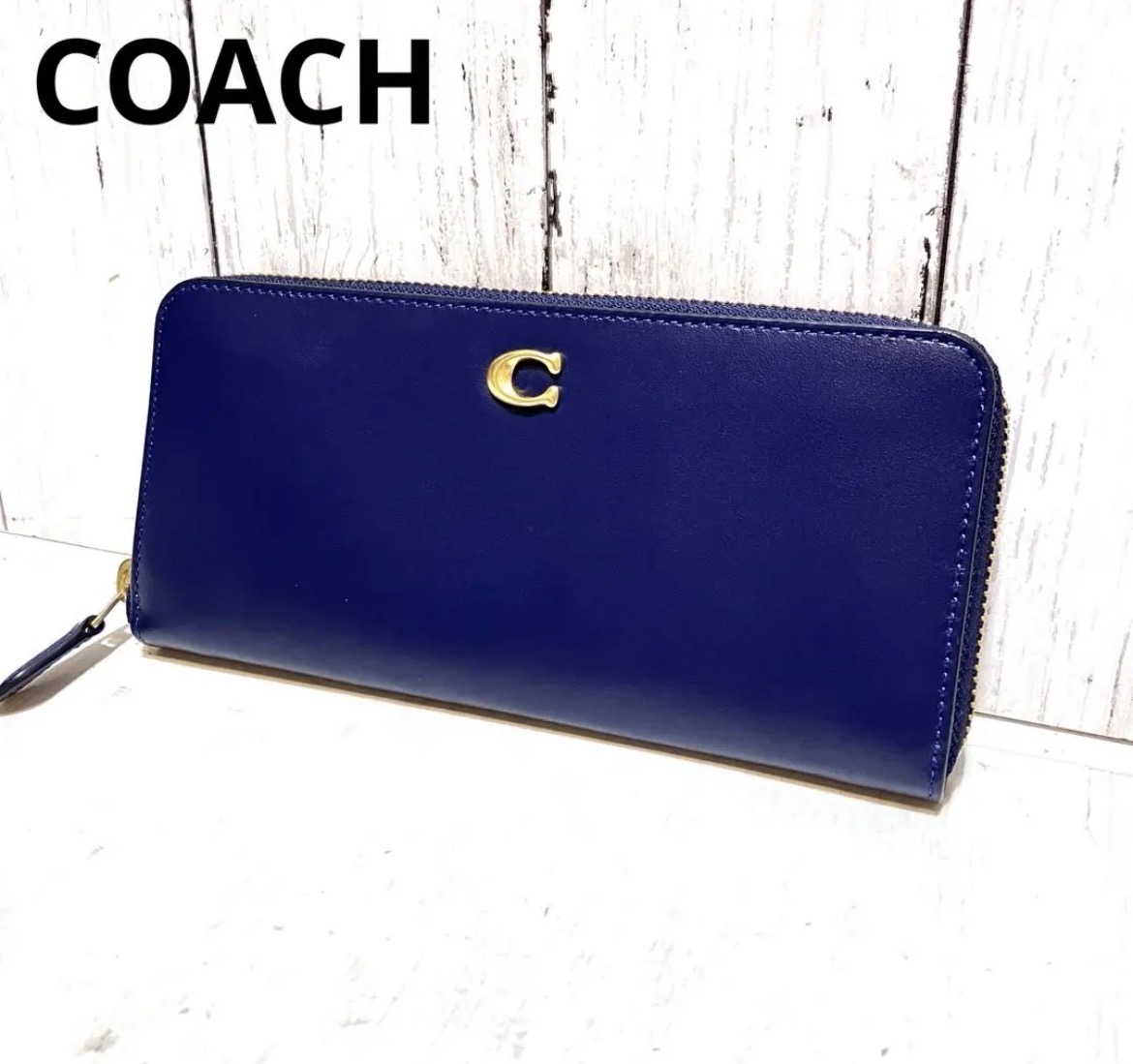 名古屋　清須　COACH コーチ　長財布　ネイビー　スリムウォレット　CS032　リサイクルショップ　買取　シンプー
