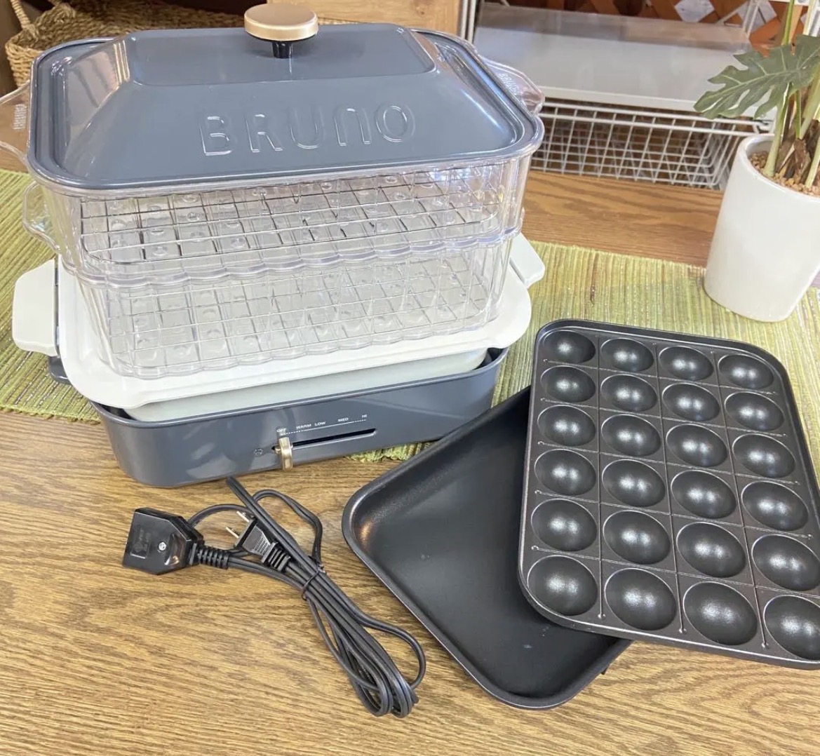 名古屋　南区　BRUNOブルーノ　コンパクトホットプレート 本体 プレート3種　蒸し器付き　リサイクルショップ　買取　シンプー