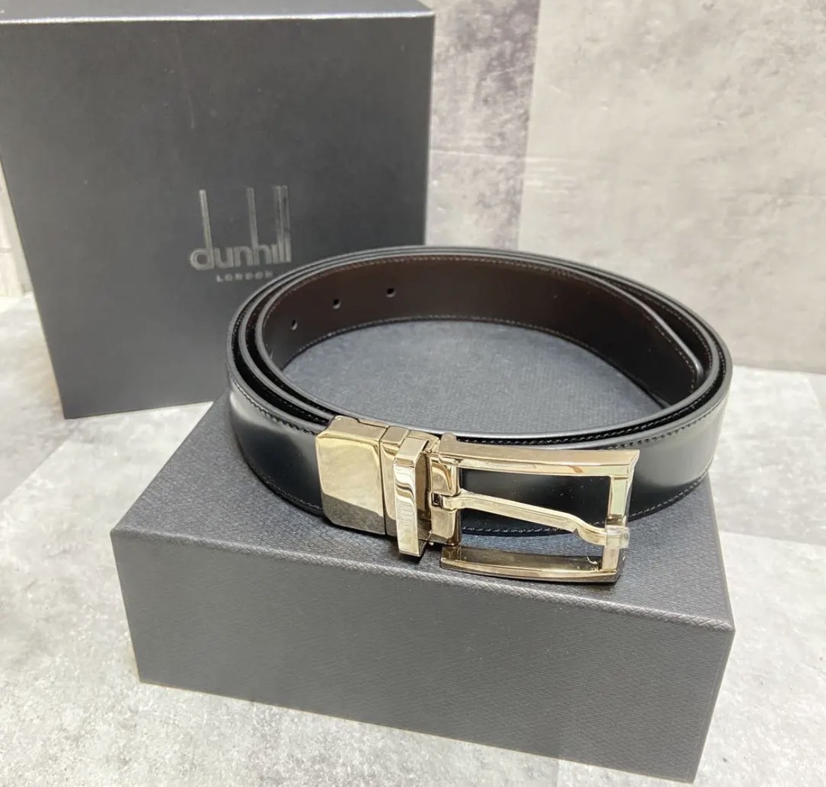 名古屋　中村区　ダンヒル　dunhill ベルト　レザー　メンズ　ブラック　リサイクルショップ　買取　シンプー