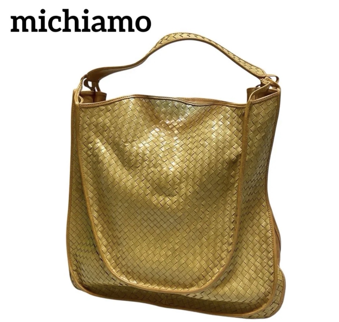 名古屋　清須　michiamo ミキアモ　レザー ショルダーバッグ　キャメル　リサイクルショップ　買取　シンプー