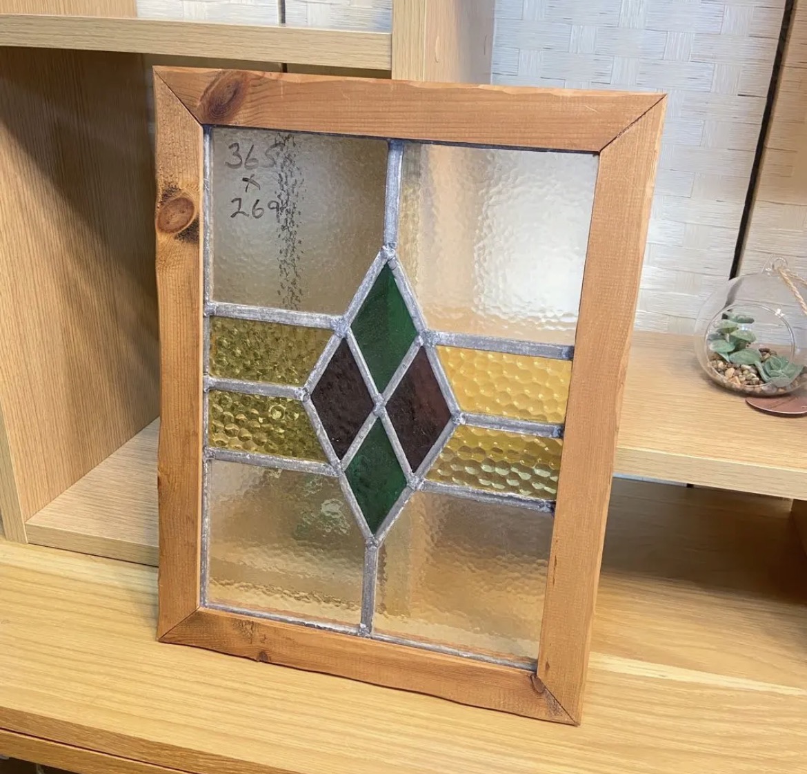 名古屋　清須　ステンドグラス　アンティーク　イギリス　窓　32×41.5cm リサイクルショップ　買取　シンプー