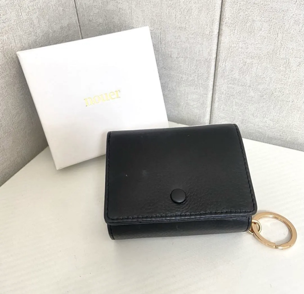 名古屋　中村区　nouer ヌエール　カウレザー三つ折りウォレット ブラック　リサイクルショップ　買取　シンプー
