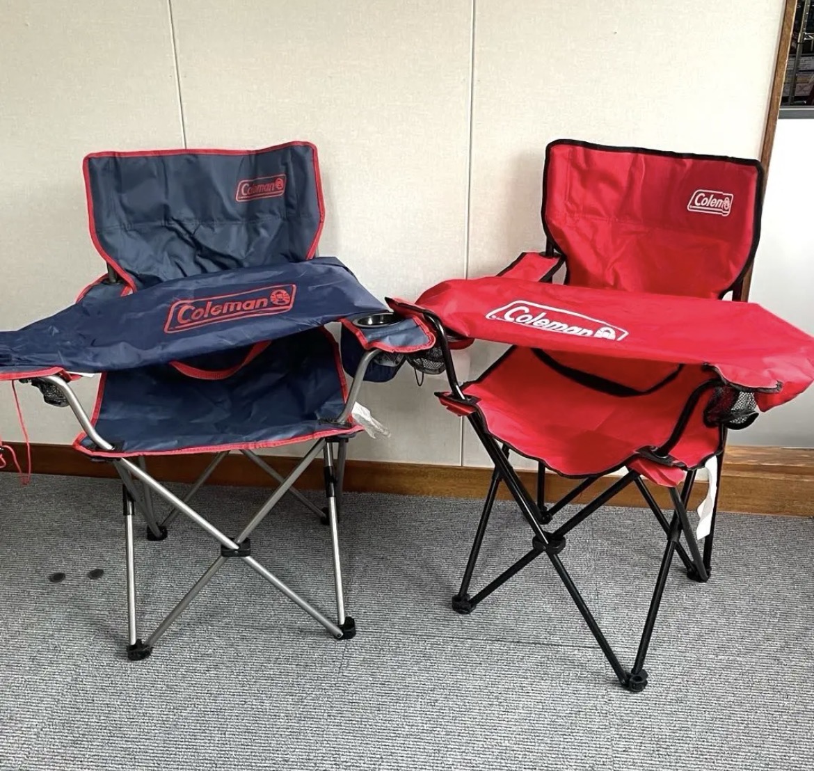 名古屋　清須　Coleman コールマン アウトドアチェア 2脚レッド・ネイビー　リサイクルショップ　買取　シンプー