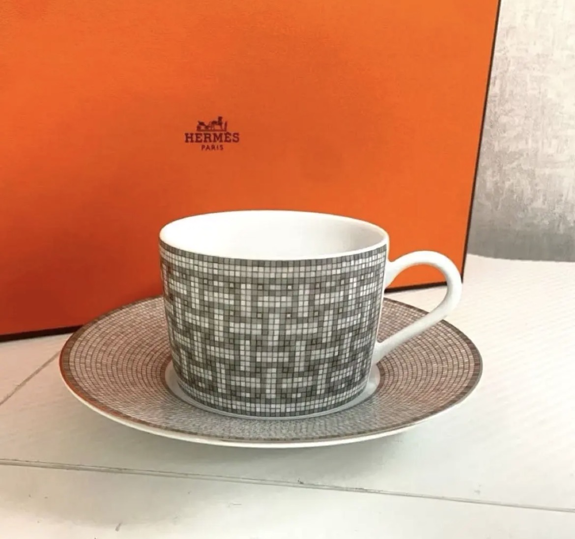 名古屋　中村区　HERMES エルメス ティーカップ・ソーサー モザイク24　リサイクルショップ　買取　シンプー