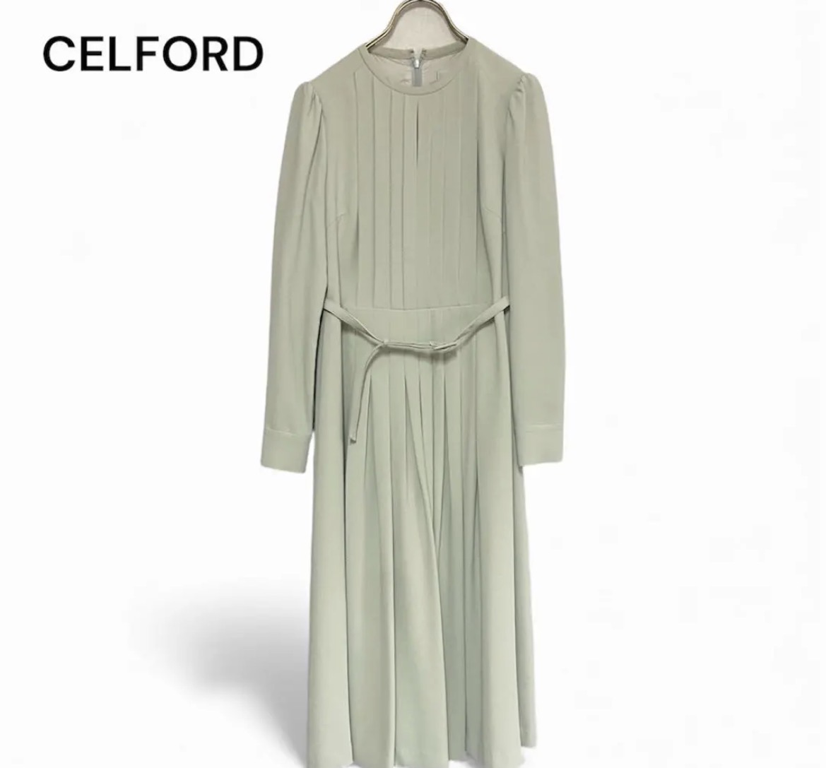 名古屋　西区　CELFORD セルフォード　プリーツワンピース　グリーン　36 リサイクルショップ　買取　シンプー